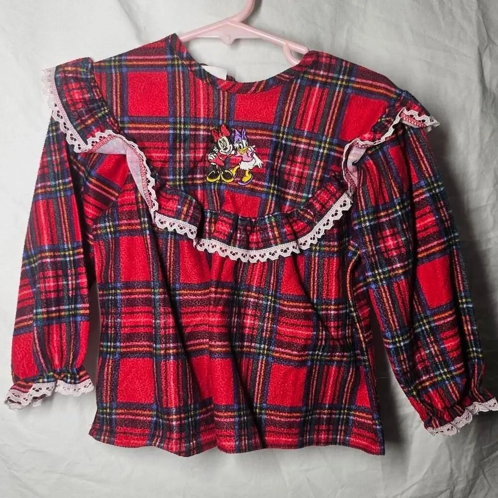 Vintage 90s 2000s red plaid disney girls dress